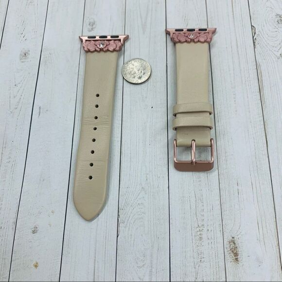 Apple Watch Vegan Leather Rose Gold Watch Band - Picture 1 of 3